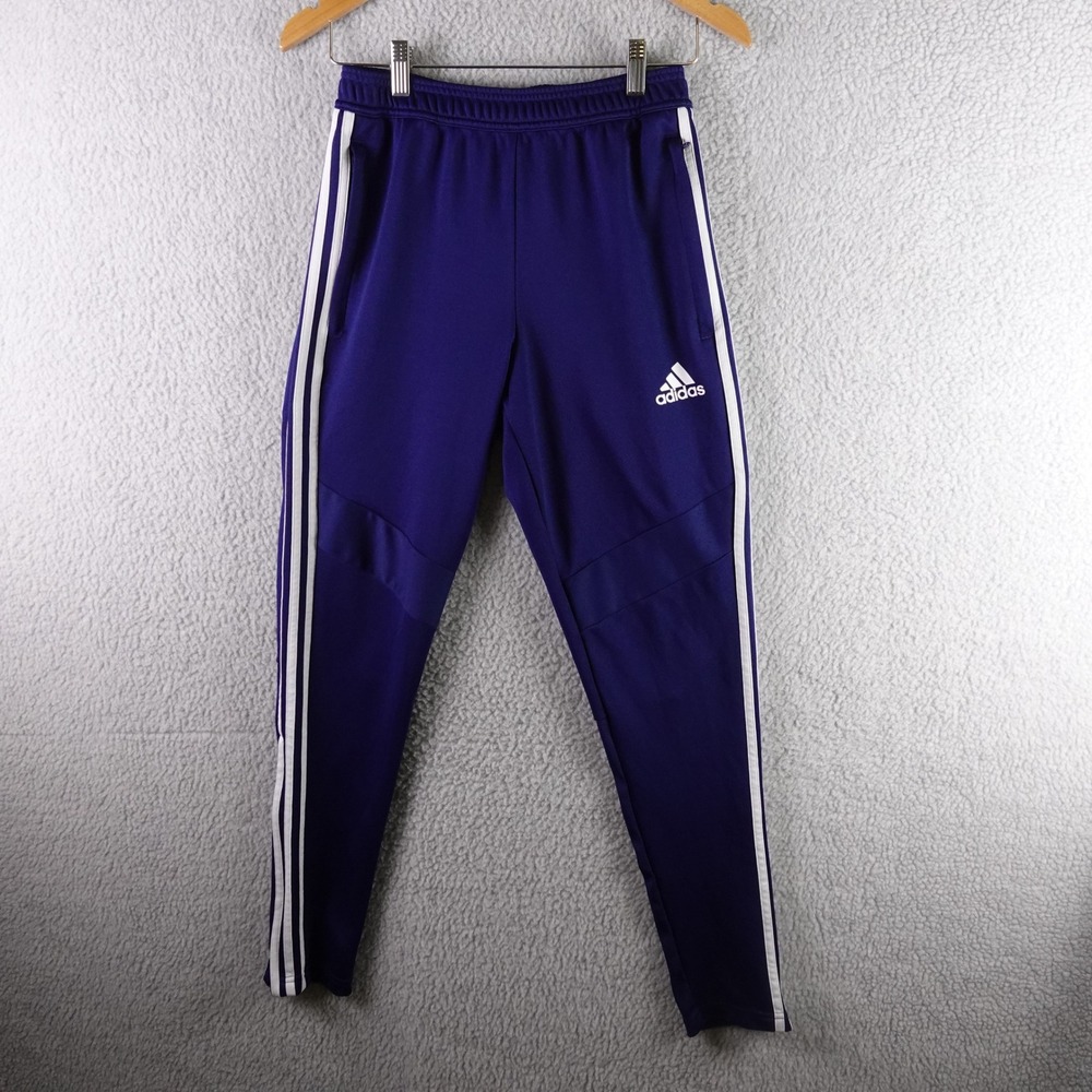 Adidas Mens Tiro Track Pants Blue White Stripes‎ Climacool Joggers Small Stretch